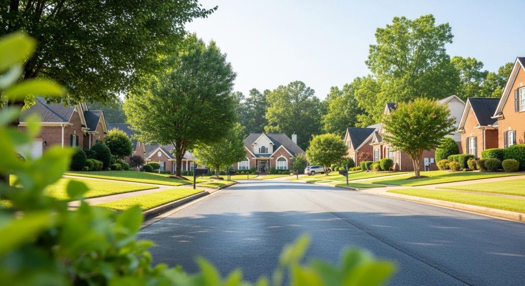 Aerial view of Hoover Alabama showing neighborhoods and greenery